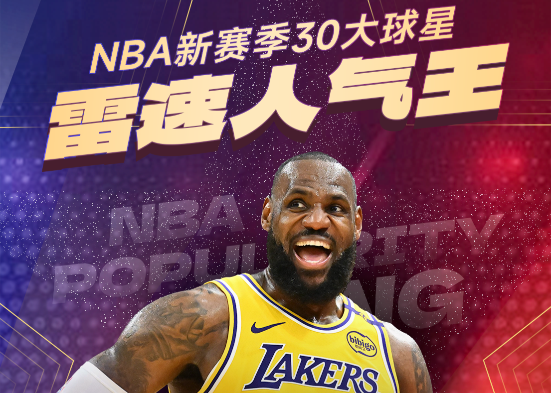 当之无愧！新赛季NBA30大明星雷速之王勒布朗·詹姆斯
