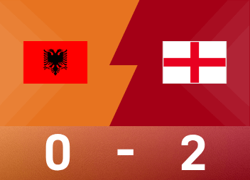 世界欧洲预战报告:凯恩双响获胜，英格兰2-0阿尔巴尼亚小组获胜。