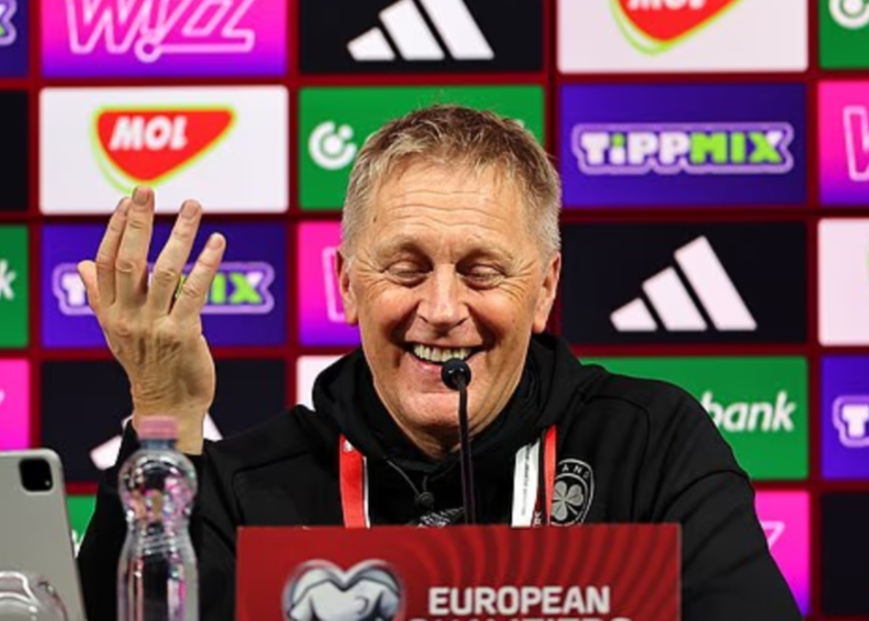 爱尔兰教练：能够在最后打进制胜球真是太棒了，今天将永远不会忘记。