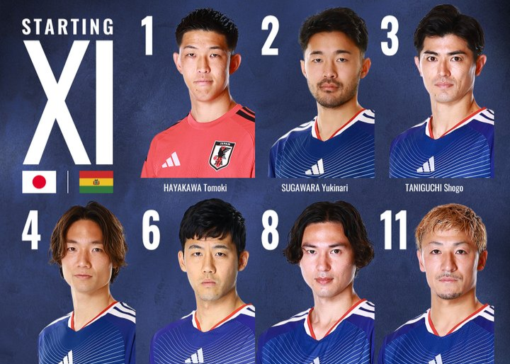 日本vs玻利维亚首发：远藤航首发，前田大然，久保建英出战