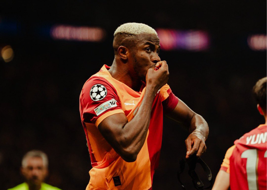 奥斯梅恩连续七场欧战破门，创下加拉塔萨雷历史新纪录。